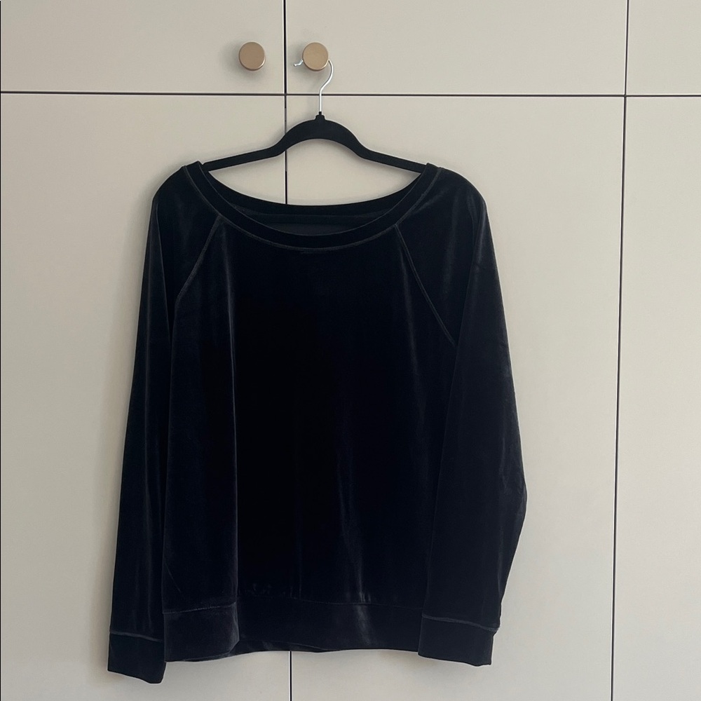 Chic Black Velvet Sleeve - L